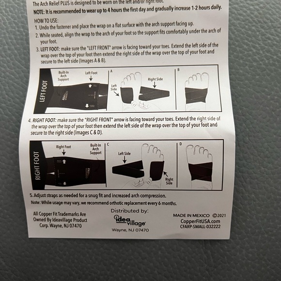 NIB COPPER FIT UNISEX ARCH RELIEF PLUSS ORTHOTIC SUPPORT- BLACK - Picture 9 of 9